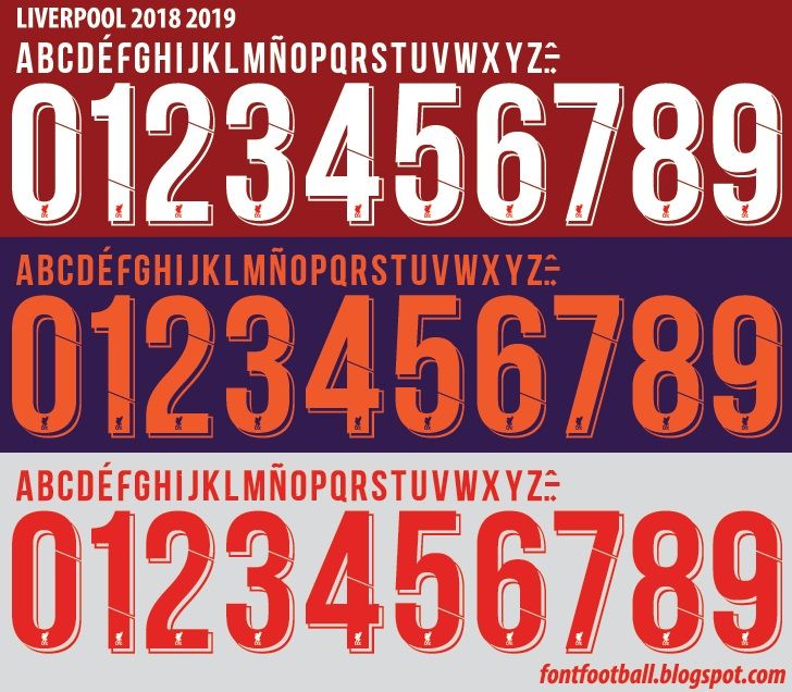 Font Vector Liverpool 2018 2019 kit