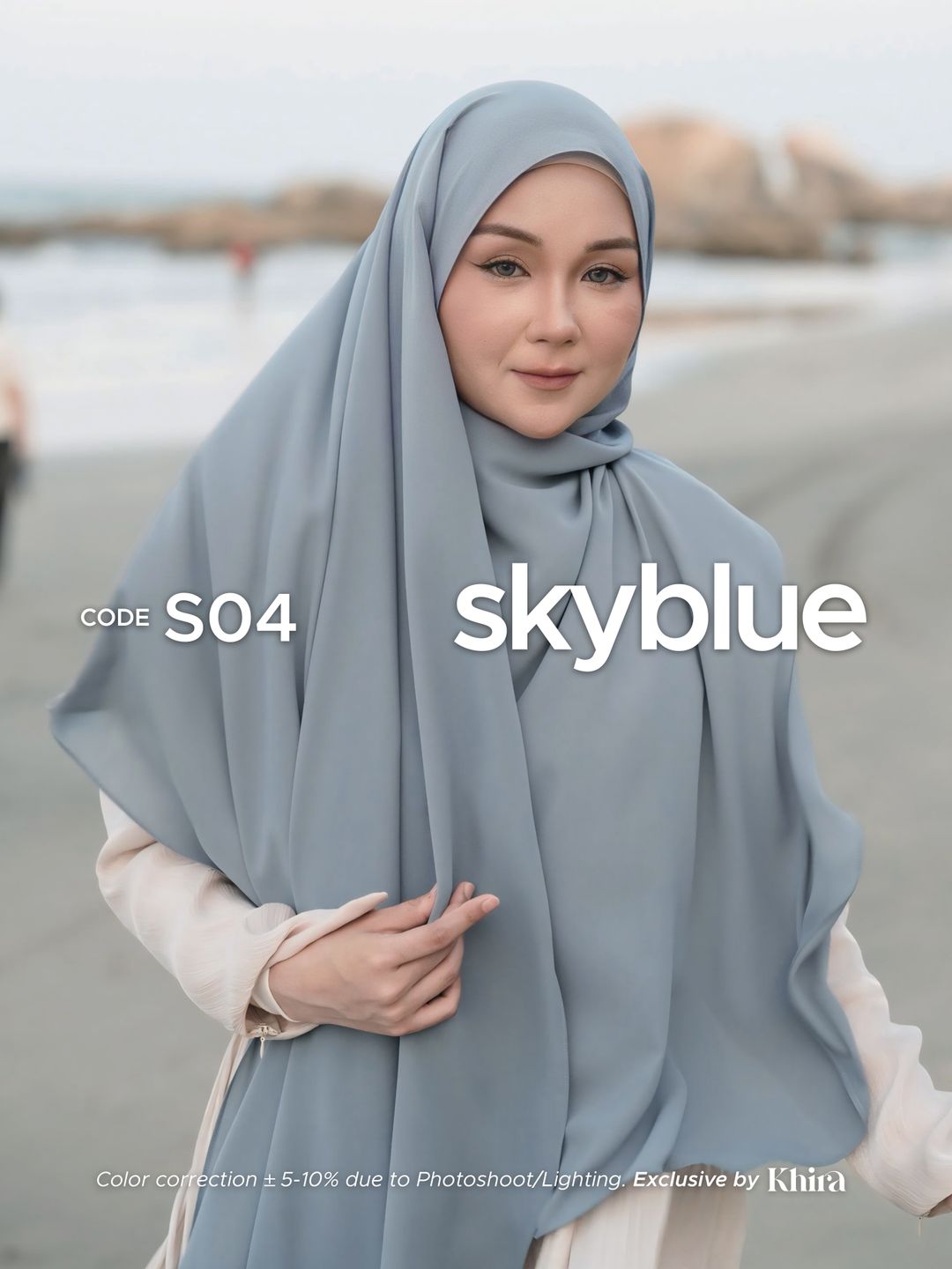 SkyBlue Shawl Khira