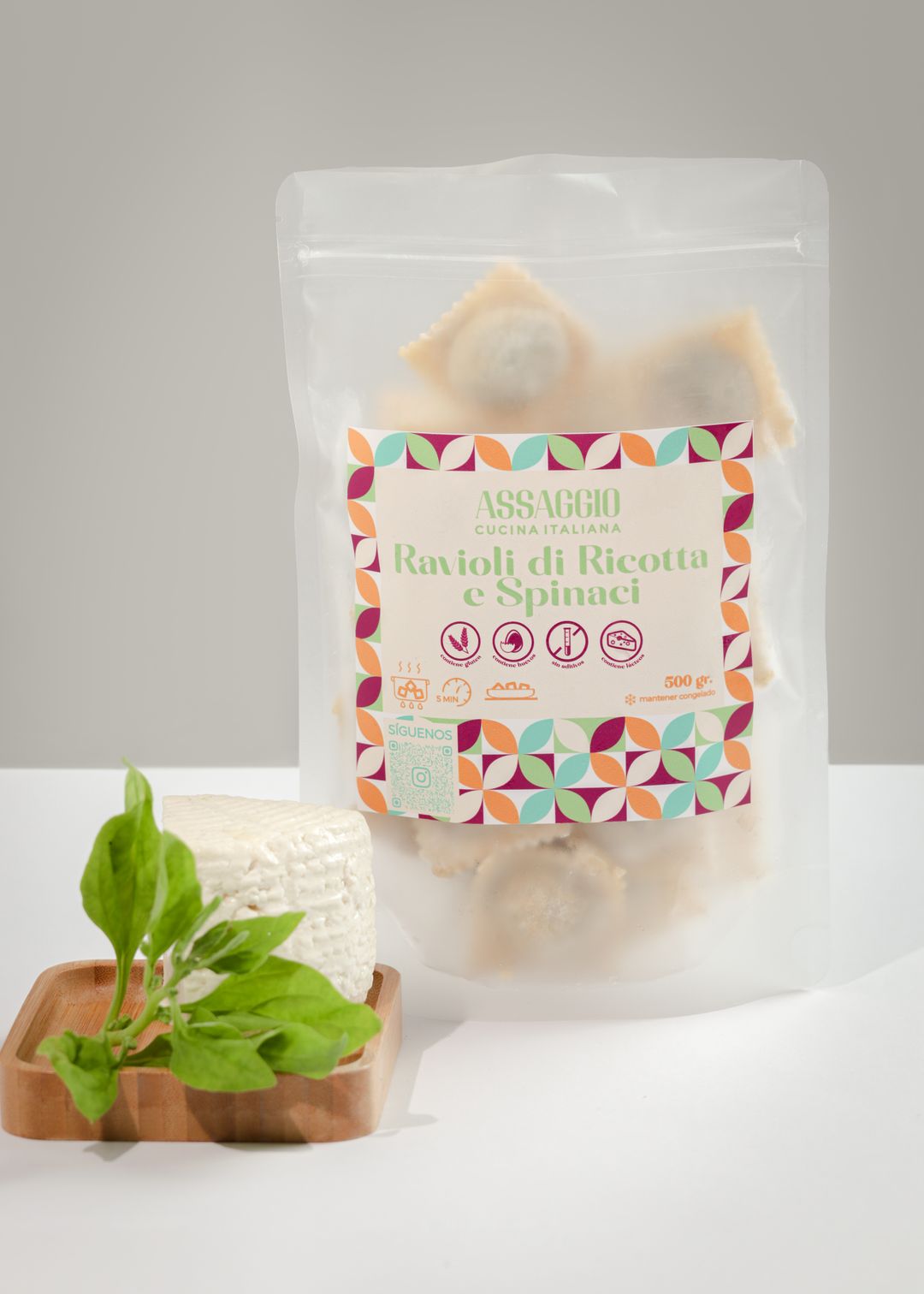 Ravioli Ricotta y Espinaca 500 Gramos
