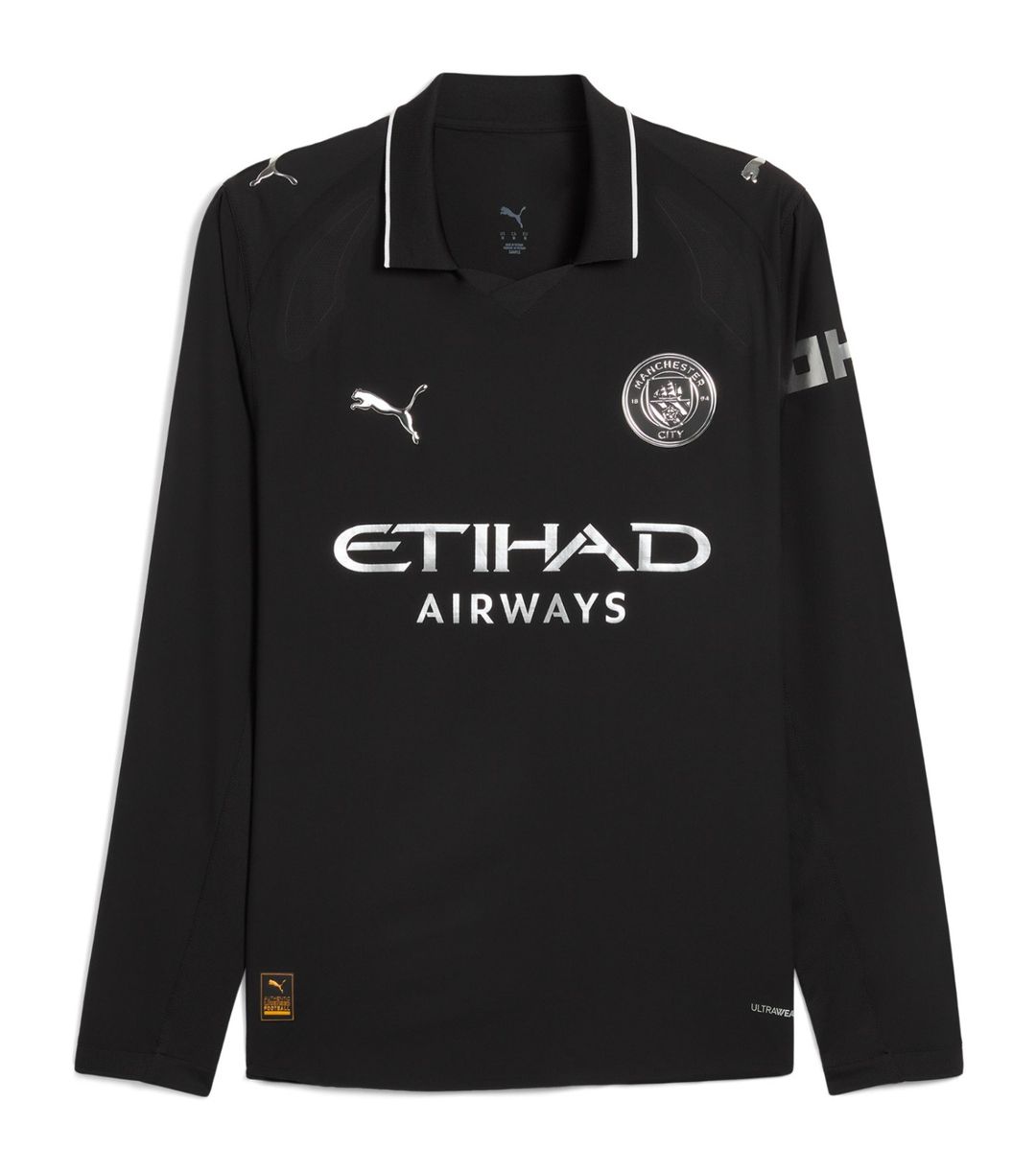 Manchester City 2025/26 Away Shirt (Black / Silver)