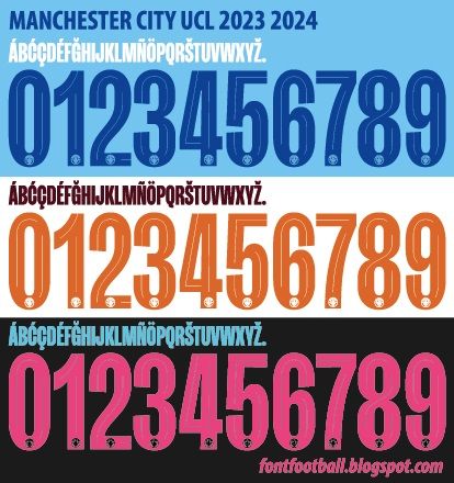 Font Vector Manchester City UCL 2023 2024 kit