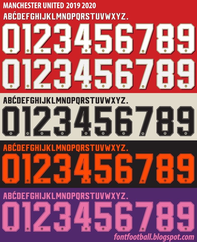 Font Vector Manchester United 2019 2020 kit