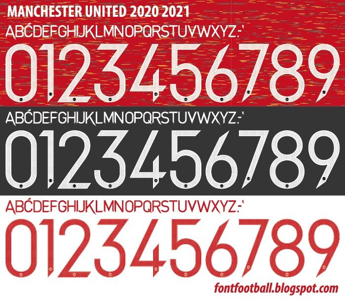 Font Vector Manchester United 2020 2021 kit
