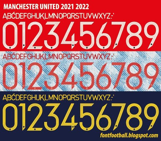 Font Vector Manchester United 2021 2022 kit