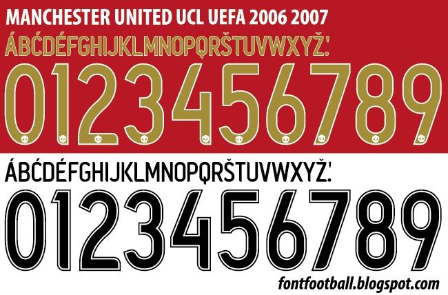Font Vector Manchester United UCL 2006 2007 kit