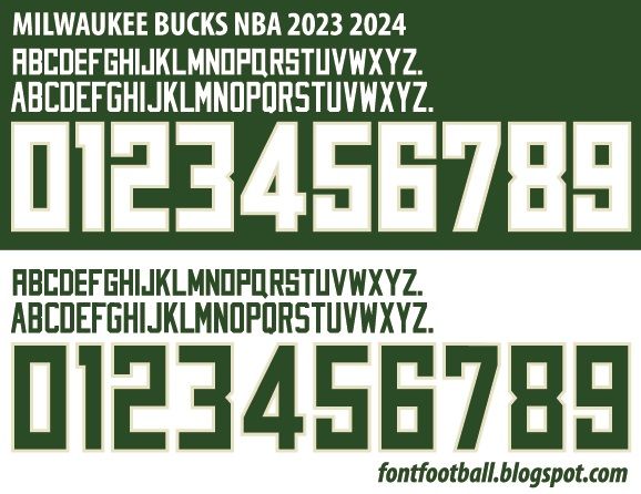 Font Vector Milwaukee Bucks NBA 2023 2024 kit