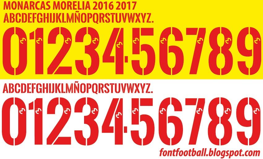 Font Vector Monarcas Morelia 2016 2017 kit