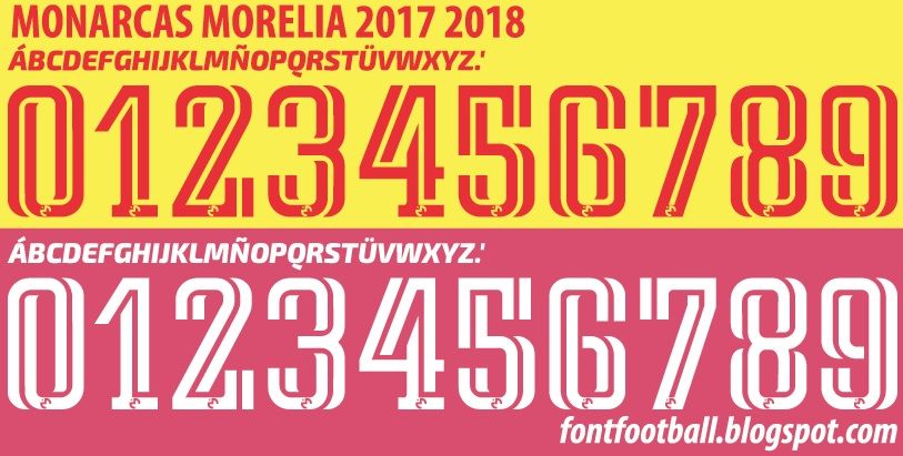 Font Vector Monarcas Morelia 2017 2018 kit
