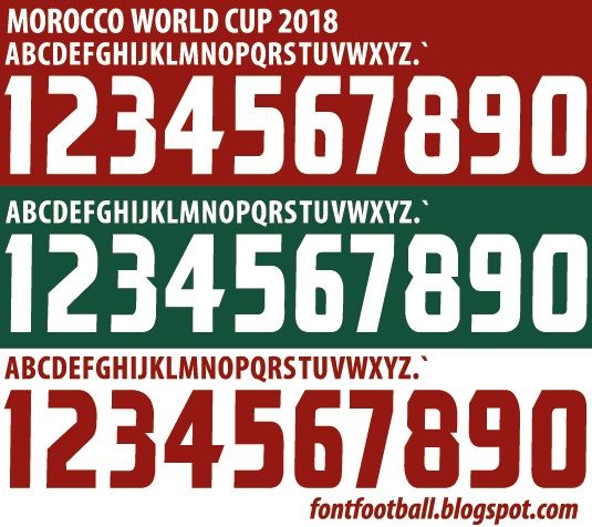 Font Vector Morocco World Cup 2018 kit