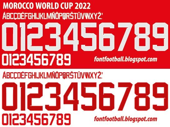 Font Vector Morocco World Cup 2022 kit