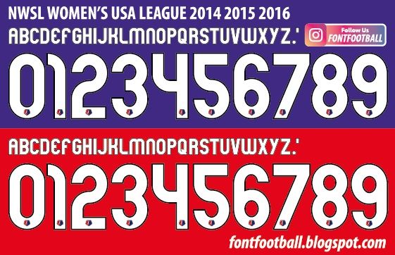 Font Vector NWSL Womens USA League 2014 2015 2016 kit