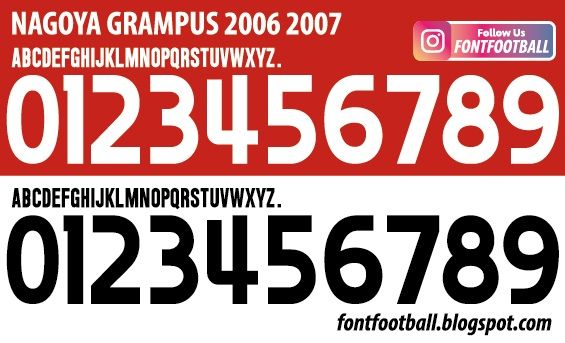 Font Vector Nagoya Grampus 2006 2007 kit