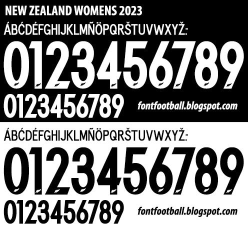 Font Vector New Zealand Womens 2023 kit