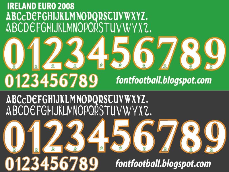 Font Vector Northern Ireland Euro 2008 kit