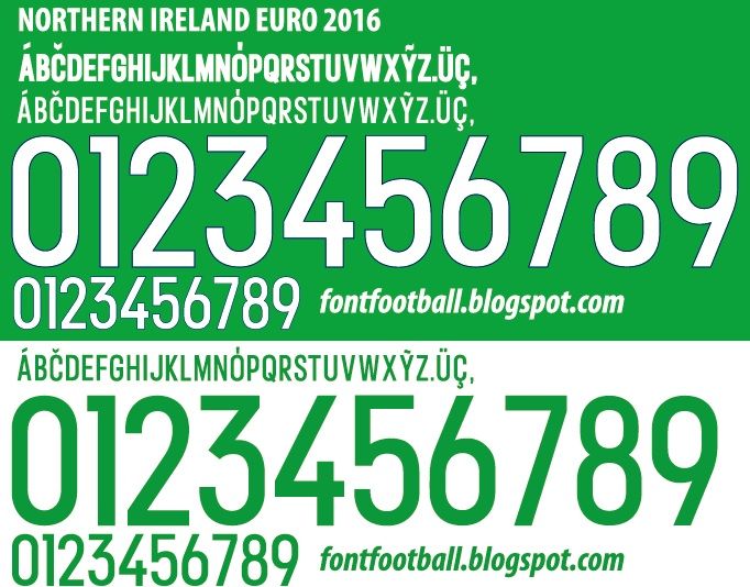 Font Vector Northern Ireland Euro 2016 kit