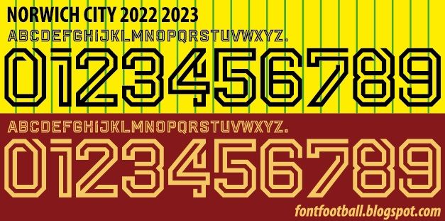 Font Vector Norwich City 2022 2023 kit