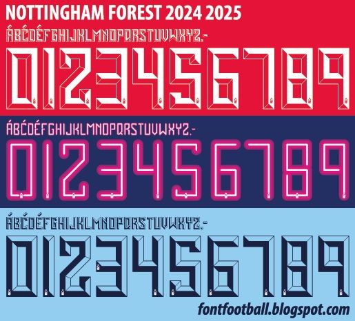 Font Vector Nottingham Forest 2024 2025 kit