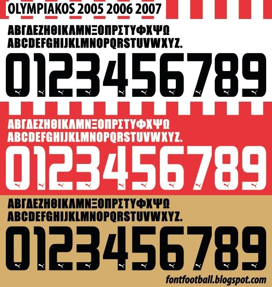 Font Vector Olympiakos FC 2005 2006 2007 kit
