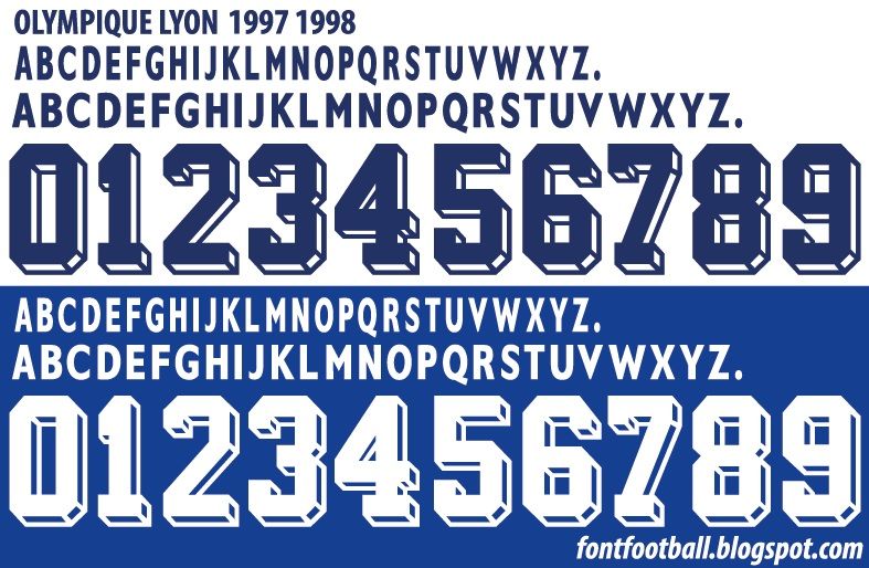 Font Vector Olympique Lyon Lyonnais 1997 1998 kit
