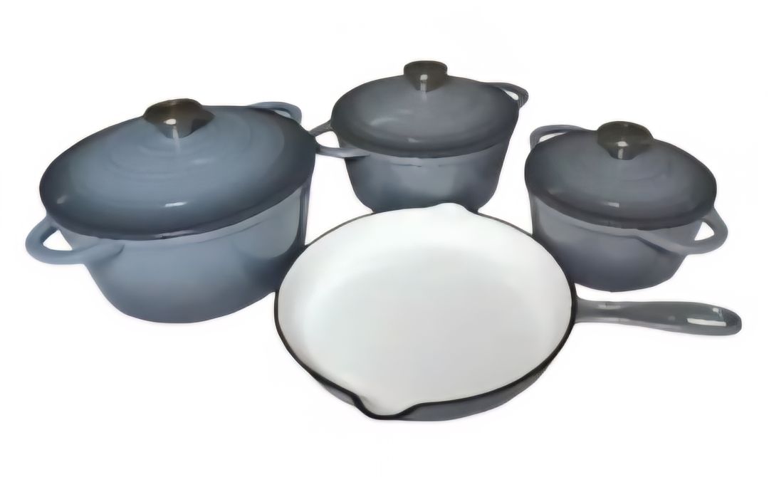 Cast Iron Pot Set Grey