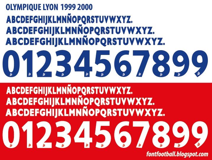 Font Vector Olympique Lyon Lyonnais 1999 2000 kit