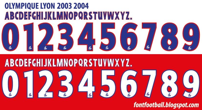Font Vector Olympique Lyon Lyonnais 2003 2004 kit