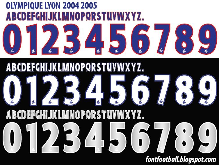 Font Vector Olympique Lyon Lyonnais 2004 2005 kit