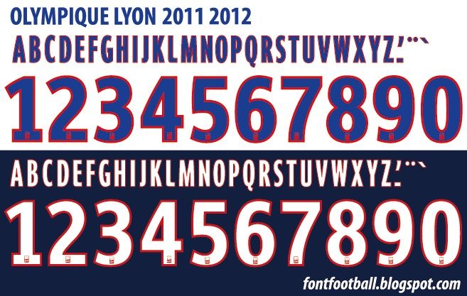 Font Vector Olympique Lyon Lyonnais 2011 2012 kit