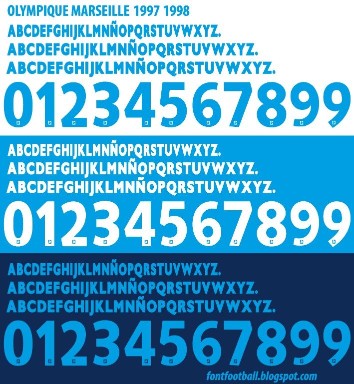 Font Vector Olympique Marseille 1997 1998 kit