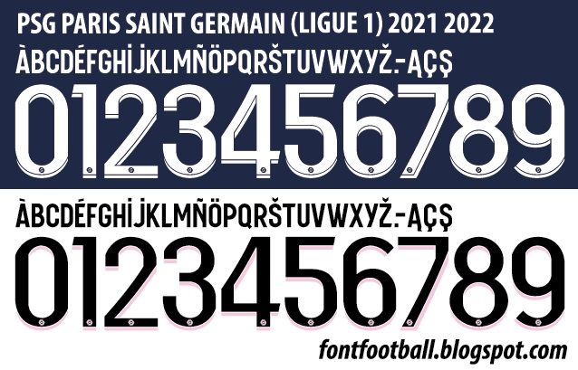 Font Vector PSG Ligue 1 2021 2022 kit