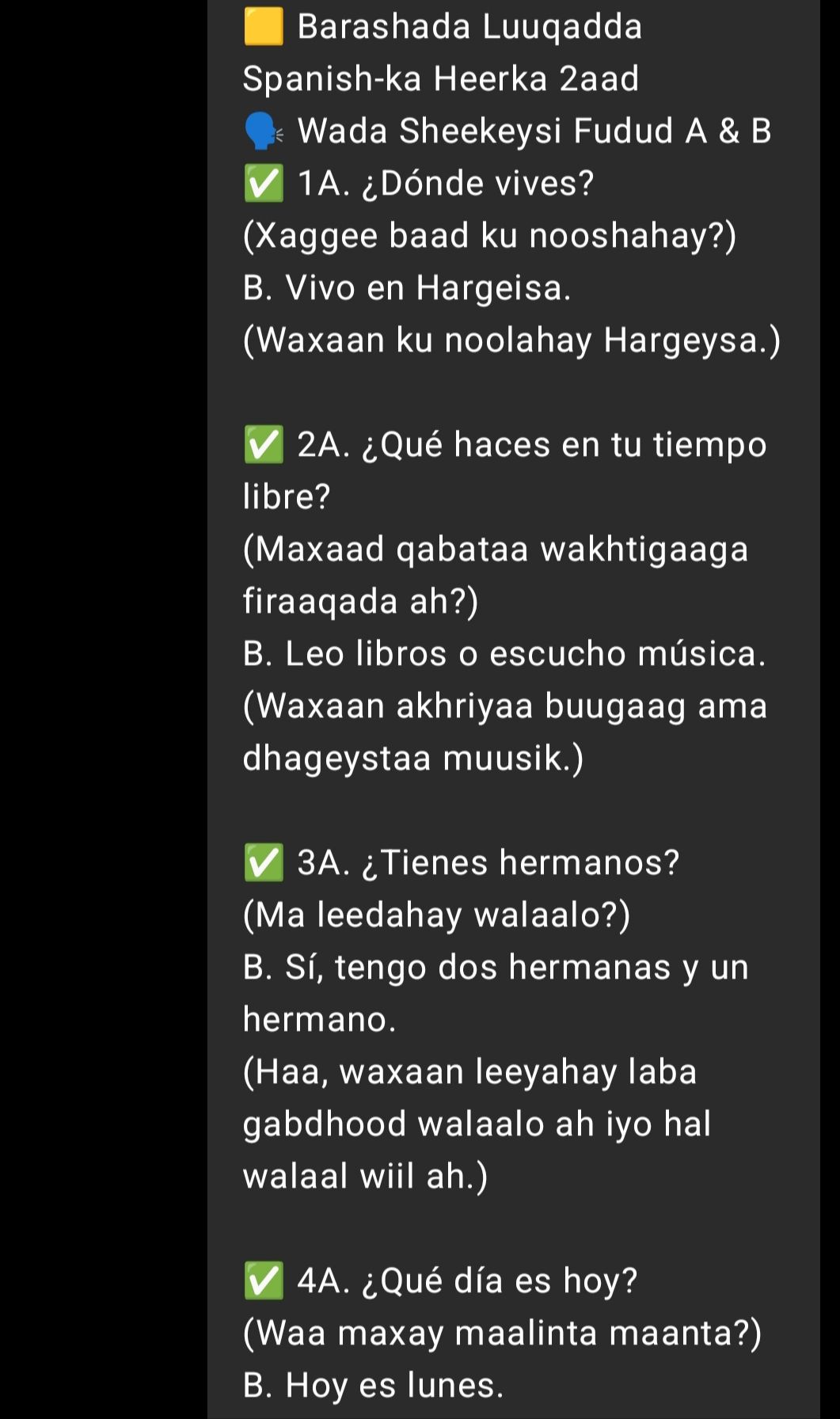 Barashada luuqada Spanishka Heerka 2 aad