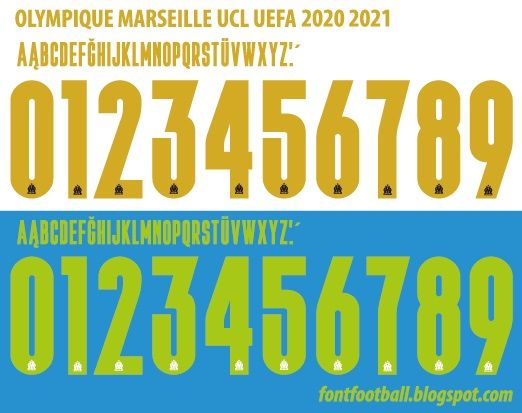 Font Vector Olympique Marseille UCL 2020 2021 kit