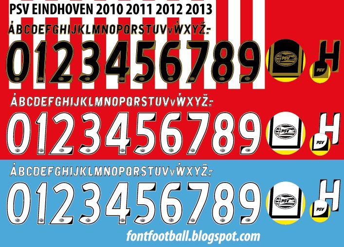 Font Vector PSV Eindhoven 2010 2011 2012 2013 kit