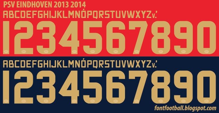 Font Vector PSV Eindhoven 2013 2014 kit