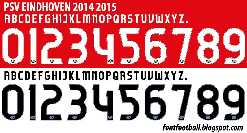 Font Vector PSV Eindhoven 2014 2015 Kit