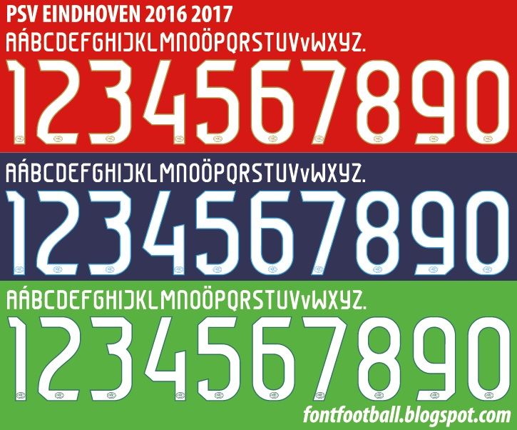 Font Vector PSV Eindhoven 2016 2017 kit