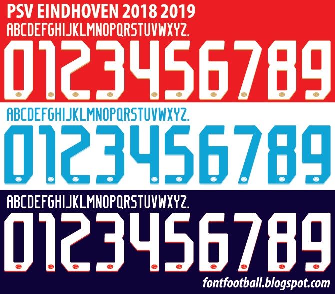 Font Vector PSV Eindhoven 2018 2019 Shirt