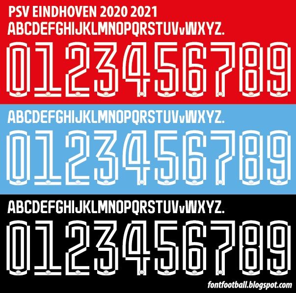 Font Vector PSV Eindhoven 2020 2021 kit
