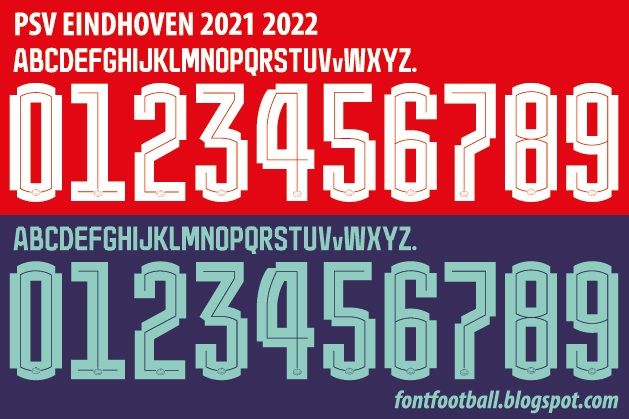 Font Vector PSV Eindhoven 2021 2022 kit