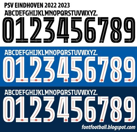 Font Vector PSV Eindhoven 2022 2023 kit