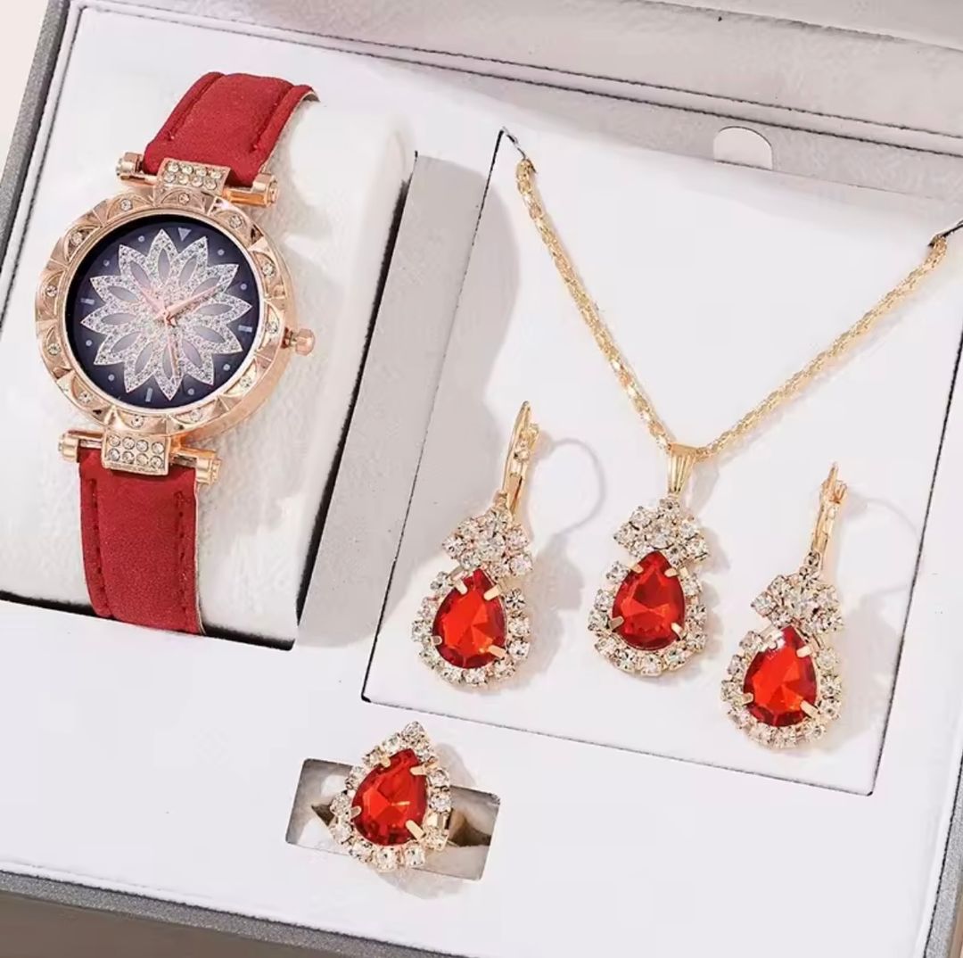 Coffret Montre & Bijoux Femme – Ensemble 5 Pièces Élégance Mode