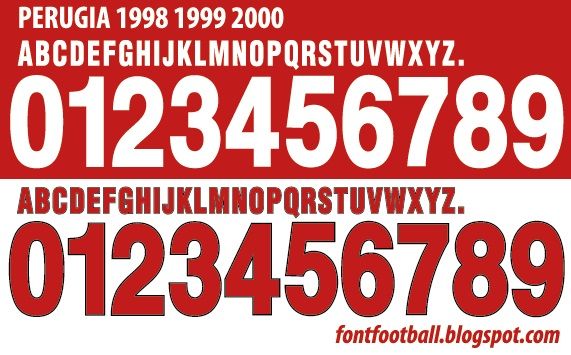 Font Vector Perugia 1998 1999 2000 kit