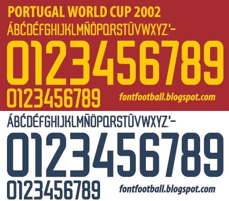 Font Vector Portugal World Cup 2002 kit
