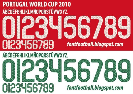 Font Vector Portugal World Cup 2010 kit