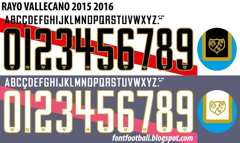 Font Vector Rayo Vallecano 2015 2016 kit