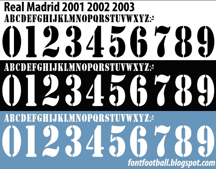 Font Vector Real Madrid 2001 2002 2003 Kit
