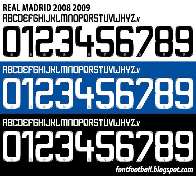 Font Vector Real Madrid 2008 2009 kit