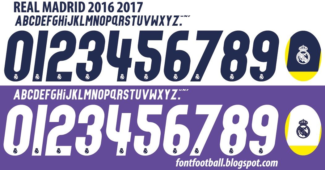 Font Vector Real Madrid 2016 2017 kit