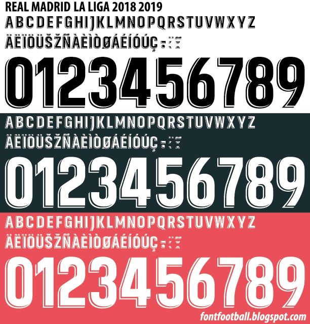 Font Vector Real Madrid La Liga 2018 2019 kit