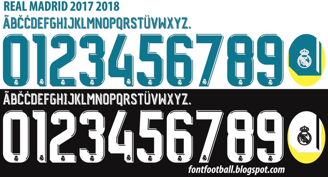 Font Vector Real Madrid UCL 2017 2018 kit